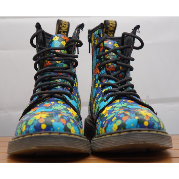 DR DOC MARTEN "DELANEY" FLORAL PRINT GIRLS ANKLE BOOTS SIZE 4 - Picture 5 of 11